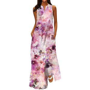 Women's Casual Dresses and Summer Fashion Classic V-Neck Color Printing Sleevele